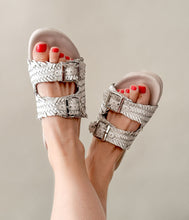 Load image into Gallery viewer, Intertwine Dual Woven Strap Slide in White