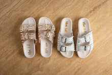 Load image into Gallery viewer, Intertwine Dual Woven Strap Slide in Champagne