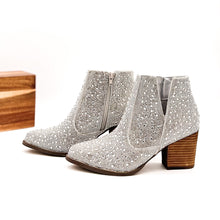 Load image into Gallery viewer, Shine Star Rhinestone Bootie in Silver
