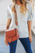 Load image into Gallery viewer, Chestnut Vegan Leather Leopard Strap Tassel Crossbody