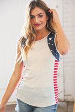 Load image into Gallery viewer, American Patriotic Star Linen Rib Knit Top