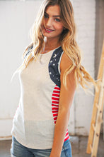 Load image into Gallery viewer, American Patriotic Star Linen Rib Knit Top