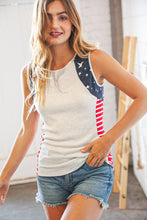 Load image into Gallery viewer, American Patriotic Star Linen Rib Knit Top