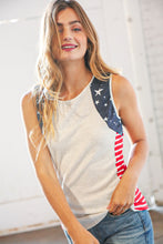 Load image into Gallery viewer, American Patriotic Star Linen Rib Knit Top