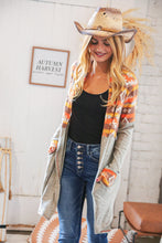 Load image into Gallery viewer, Aztec & Grey Hacci Color Block Pocketed Cardigan