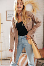 Load image into Gallery viewer, Taupe Faux Leather Sanp Button Down Shirt Jacket