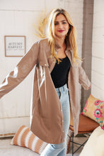 Load image into Gallery viewer, Taupe Faux Leather Sanp Button Down Shirt Jacket