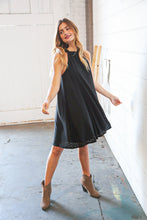 Load image into Gallery viewer, Midnight Eyelet Halter Neck Back Tie Dress