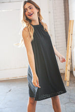 Load image into Gallery viewer, Midnight Eyelet Halter Neck Back Tie Dress