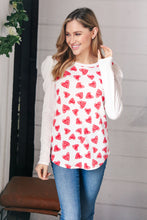 Load image into Gallery viewer, Heart Print French Terry Puff Sleeve Top