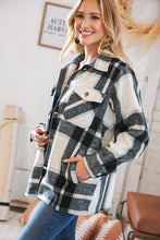 Load image into Gallery viewer, Black Yarn Dyed Plaid Oversized Pocketed Shacket