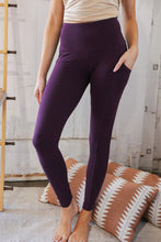 Load image into Gallery viewer, Eggplant Better Cotton Wide Waistband Pocketed Leggings