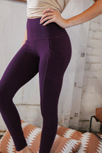Load image into Gallery viewer, Eggplant Better Cotton Wide Waistband Pocketed Leggings