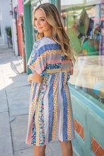 Load image into Gallery viewer, Multicolor Boho V Neck Tunic Dress with Pockets