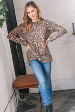 Load image into Gallery viewer, Animal Print Brushed Thermal Knotted Hem Top