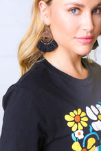 Load image into Gallery viewer, Black Boho Brass Tassel Drop Earrings