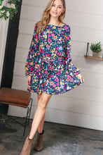 Load image into Gallery viewer, Navy Floral Challis Woven Romper