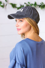 Load image into Gallery viewer, Black Cotton "MAMA" Adjustable Baseball Cap