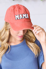 Load image into Gallery viewer, Rust Tangerine Cotton "MAMA" Adjustable Baseball Cap