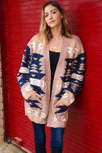 Load image into Gallery viewer, Aztec Tribal Print Open Cardigan with Pockets