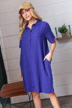 Load image into Gallery viewer, Off Blue Cotton Placard Yoke Midi Dress