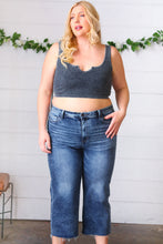 Load image into Gallery viewer, Ash Grey Washed Rib Crop Notched Tank
