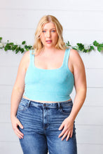 Load image into Gallery viewer, Ice Blue Washed Rib Cropped Square Neck Tank