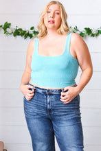 Load image into Gallery viewer, Ice Blue Washed Rib Cropped Square Neck Tank