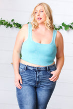 Load image into Gallery viewer, Ice Blue Washed Rib Cropped Square Neck Tank