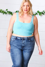 Load image into Gallery viewer, Ice Blue Washed Rib Cropped Square Neck Tank