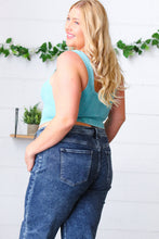 Load image into Gallery viewer, Ice Blue Washed Rib Cropped Square Neck Tank