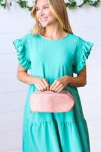 Load image into Gallery viewer, Blush Floral Vinyl Vintage Lined Cosmetic Bag