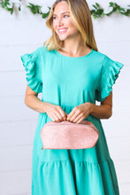 Load image into Gallery viewer, Blush Floral Vinyl Vintage Lined Cosmetic Bag