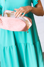 Load image into Gallery viewer, Blush Floral Vinyl Vintage Lined Cosmetic Bag