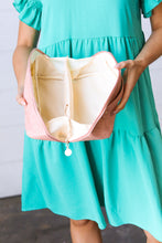 Load image into Gallery viewer, Blush Floral Vinyl Vintage Lined Cosmetic Bag