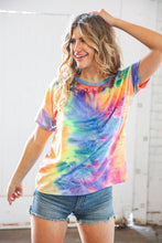 Load image into Gallery viewer, Blue/Pink Tie Dye Back Keyhole Cross Back Top