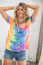 Load image into Gallery viewer, Blue/Pink Tie Dye Back Keyhole Cross Back Top