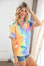 Load image into Gallery viewer, Blue/Pink Tie Dye Back Keyhole Cross Back Top