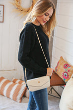 Load image into Gallery viewer, Cream Rectangular Quilted Chain Strap Bag with Coin Purse