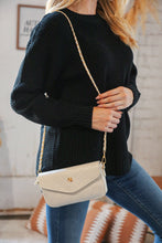 Load image into Gallery viewer, Cream Rectangular Quilted Chain Strap Bag with Coin Purse