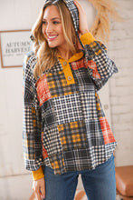 Load image into Gallery viewer, Plaid Patchwork Button Down Losse Fit Hoodie