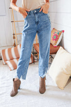 Load image into Gallery viewer, High Waist Leopard Print Washed Pocketed Ankle Torn Jeans