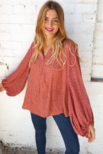 Load image into Gallery viewer, Leopard Wool dobby Bubble Sleeve Woven Top