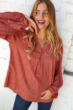 Load image into Gallery viewer, Leopard Wool dobby Bubble Sleeve Woven Top