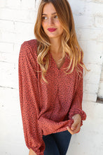 Load image into Gallery viewer, Leopard Wool dobby Bubble Sleeve Woven Top