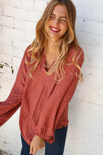 Load image into Gallery viewer, Leopard Wool dobby Bubble Sleeve Woven Top