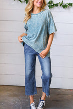 Load image into Gallery viewer, Dark Blue Raw Hem Cropped Denim Jeans