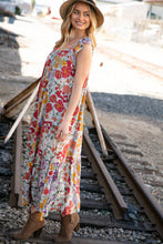 Load image into Gallery viewer, Floral Print Ruffle Cap Sleeve Square Neck Maxi Dress