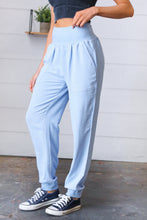 Load image into Gallery viewer, Spring Blue Woven Airflow Wide Waistband Jogger