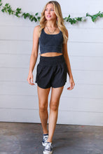 Load image into Gallery viewer, Black High Waist Zipper Back Pocket Running Shorts